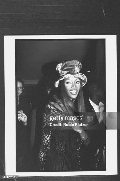 Model Naomi Campbell arriving at theater for the screening of the movie Malcolm X.
