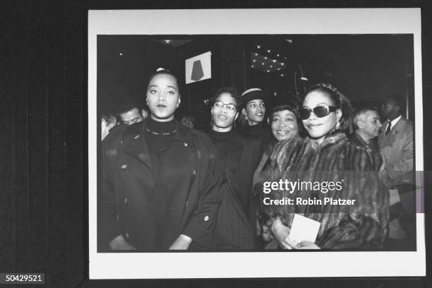 Dr. Betty Shabazz , widow of the late Malcolm X, with her daughters Malaak, Malikah, Ilyasah & Qubilah, at theater for the screening of the Spike...