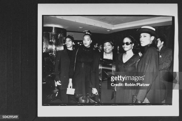 Dr. Betty Shabazz , widow of the late Malcolm X, with her daughters Malikah, Malaak, Qubilah, & Ilyasah at theater for the screening of the Spike...