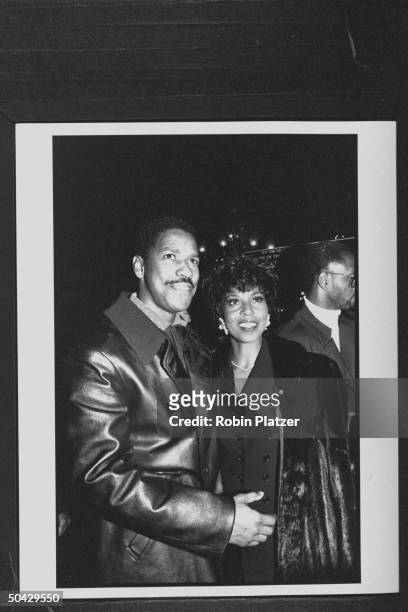 Actor Denzel Washington w. His wife Pauletta arriving for the screening of the movie Malcolm X.