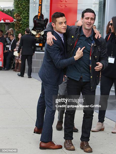 Rami Malek and James Ransone are seen attending the 2016 Film Independent filmmaker grant and Spirit Award nominees brunch on January 09, 2016 in Los...