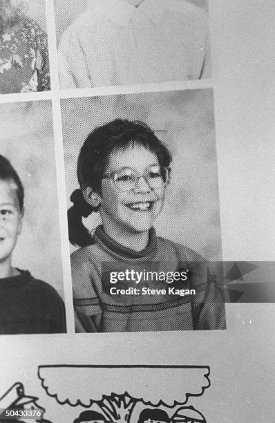 Yearbook photo of 9-yr-old Nicole Schoo, who was left at home w. Her 4-yr-old sister Diana w/o supervision while their parents, David & Sharon Schoo,...
