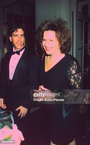 Playwrights Paul Rudnick & Wendy Wasserstein at Museum of the Moving Image party in honor of actor Al Pacino at the Waldorf-Astoria.