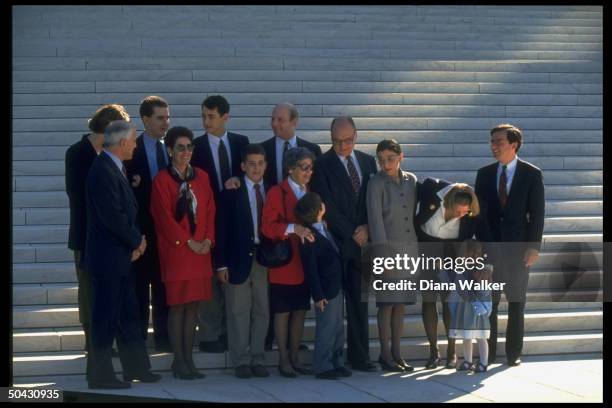 Supreme Court Justice Ruth Bader Ginsburg & extended family incl. Husband Martin & son James outside Supreme Court.