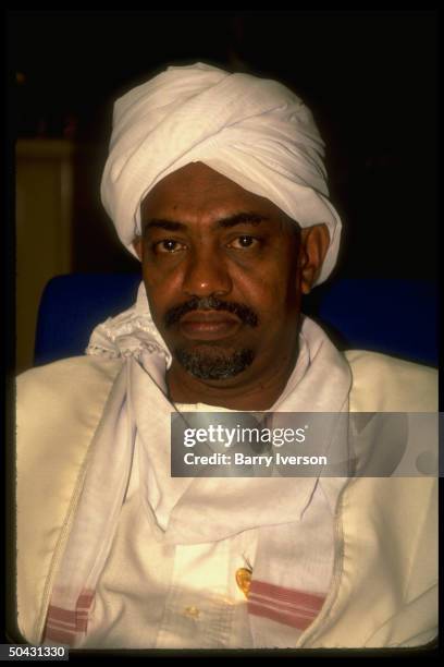 Sudan ldr. Omar al-Bashir during African ldrs. Summit in Cairo, Egypt.