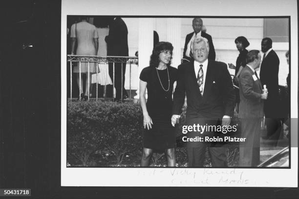 Sen. Ted Kennedy w. Wife Victoria Reggie arriving at the Reebok party for Dem. Supporters during the wk. Of the Dem. Natl. Convention, at Gracie...