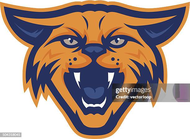 wildcat head - maskottchen stock-grafiken, -clipart, -cartoons und -symbole