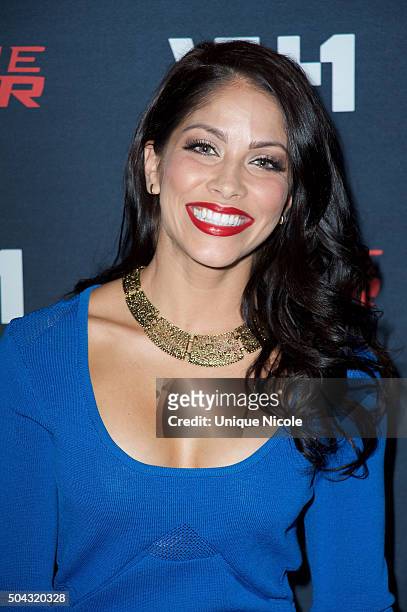 Valery Ortiz arrives for the premiere of VH1's 'Hit The Floor' Season 3 at Paramount Theater on the Paramount Studios lot on January 9, 2016 in...