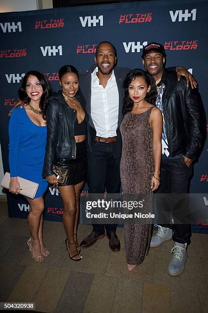 Valery Ortiz, Taylour Paige, McKinley Freeman, Rob Riley and James LaRosa aarrive for the premiere of VH1's 'Hit The Floor' Season 3 at Paramount...