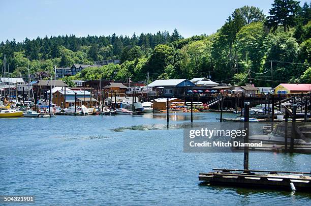 cowichan bay harbor - cowichan bay stock pictures, royalty-free photos & images