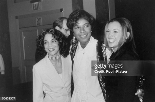 Singers Jasmine Guy, Natalie Cole and Vanessa L. Williams at a Friar's Club Roast for actress Whoopi Goldberg, whose boyfriend, actor Ted Danson,...