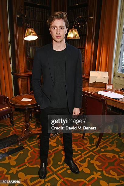 Luke Newberry attends the Pringle Of Scotland Menswear Autumn/Winter 2016 show during London Collections Men on January 10, 2016 in London, England.