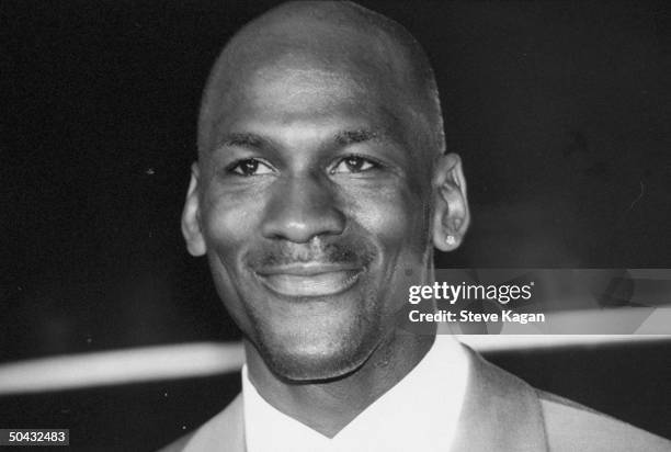 Chicago Bulls basketball star Michael Jordan at the opening of his restaurant.