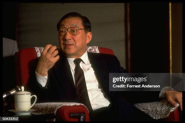 Vice Premier Lang Lanqing during TIME interview at Communist Party HQ, Zhongnanhai.