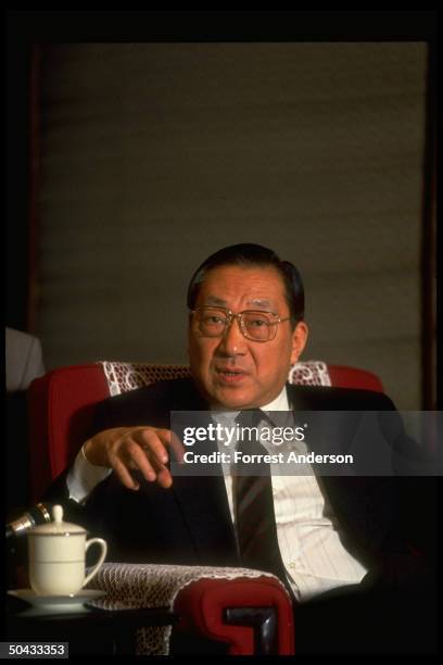 Vice Premier Lang Lanqing during TIME interview at Communist Party HQ, Zhongnanhai.