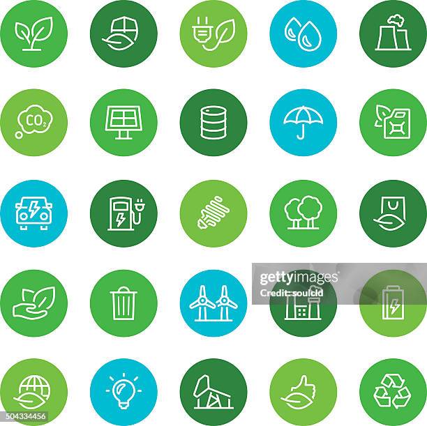 ecology icons - bio diesel stock illustrations