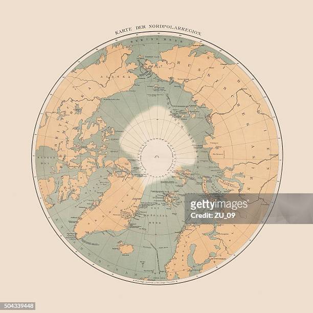 karte von der nördlichen region, lithographie, das 1883 veröffentlicht wurde - alaska stock-grafiken, -clipart, -cartoons und -symbole
