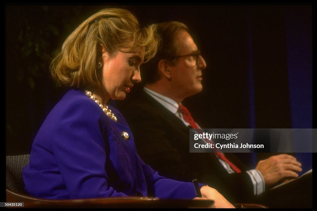 Clinton Rockefeller First Lady Hillary Rodham Clinton attending health care forum as ...