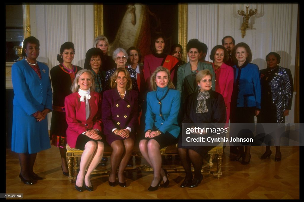 Hillary R. Clinton 1st Lady Hillary Rodham Clinton , in group portrait w. 1st Ladies of ...
