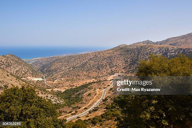 view of the mountains and the sea, crete, greece - max knoll stock pictures, royalty-free photos & images