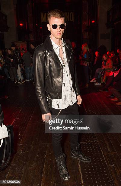 Machine Gun Kelly attends the Moschino show during The London Collections Men AW16 on January 10, 2016 in London, England.