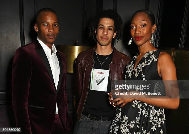 Eric Underwood, Sean Frank and Vanessa Kingori attend a private dinner hosted by Tommy Hilfiger and Dylan Jones to celebrate London Collections Men...