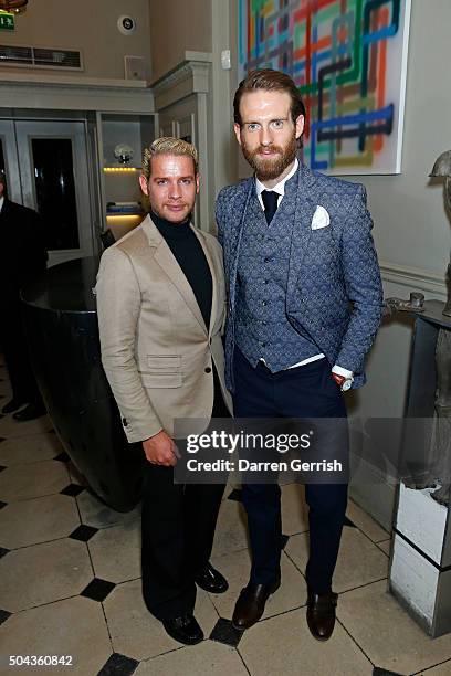 Luke Day and Craig Mcginlay attend a dinner hosted by Tommy Hilfiger and Dylan Jones to celebrate The London Collections Men AW16 at Mortons on...