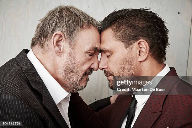 John Rhys-Davies and Manu Bennett of A+E Network's MTV - 'The Shannara Chronicles' poses in the Getty Images Portrait Studio at the 2016 Winter...