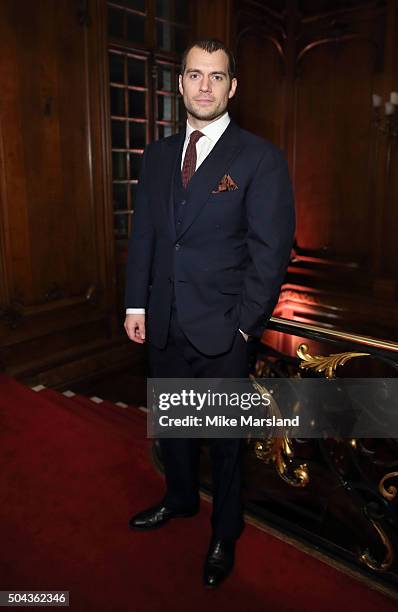 Henry Cavill attends the dunhill Presentation at the The Savile Club during The London Collections Men AW16 on January 10, 2016 in London, England.