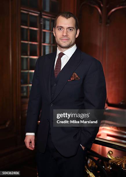 Henry Cavill attends the dunhill Presentation at the The Savile Club during The London Collections Men AW16 on January 10, 2016 in London, England.