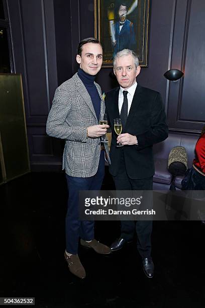 Henry Lloyd-Hughes and Bill Prince attend a dinner hosted by Tommy Hilfiger and Dylan Jones to celebrate The London Collections Men AW16 at Mortons...