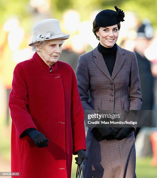 Mary Morrison and Catherine, Duchess of Cambridge attend a wreath laying ceremony to mark the 100th anniversary of the final withdrawal from the...