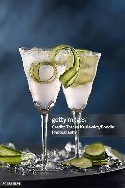 pink cucumber cocktails - cucumber cocktail stock pictures, royalty-free photos & images