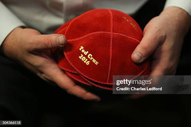 Marc Daniels, of Springfield, Illinois, travels from one campaign event to another selilng what he calls "Presidential Yarmulkes." Daniels was a...