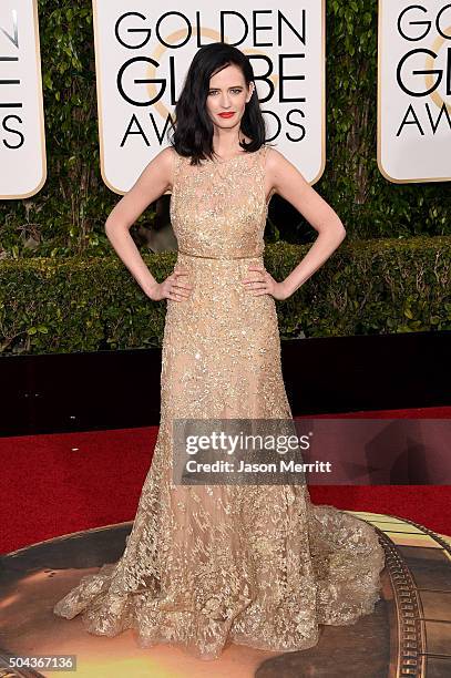 Actress Eva Green attends the 73rd Annual Golden Globe Awards held at the Beverly Hilton Hotel on January 10, 2016 in Beverly Hills, California.