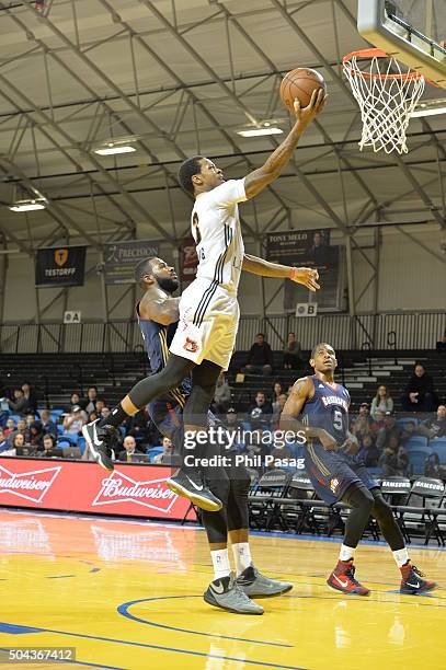 January 10 : Keith Appling of the Erie BayHawks with the layup against Bakersfield Jam at the Kaiser Permanente Arena in Santa Cruz, California. NOTE...