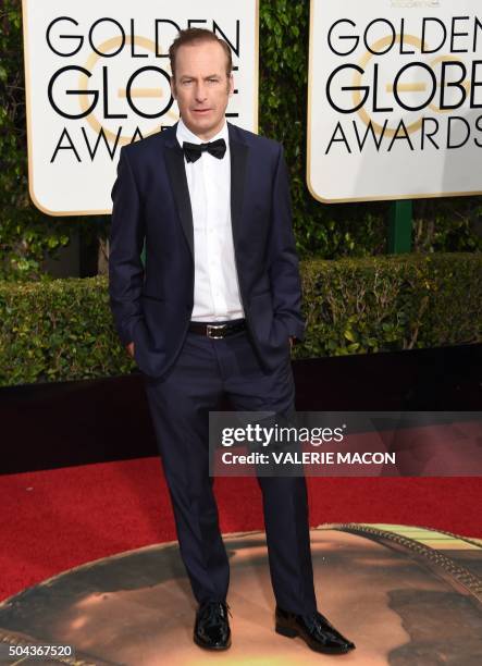 Bob Odenkirk arrives at the 73nd annual Golden Globe Awards, January 10 at the Beverly Hilton Hotel in Beverly Hills, California. AFP PHOTO / VALERIE...