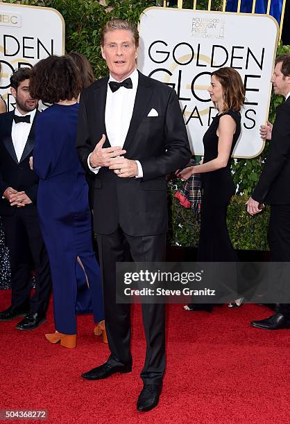 Actor David Hasselhoff attends the 73rd Annual Golden Globe Awards held at the Beverly Hilton Hotel on January 10, 2016 in Beverly Hills, California.