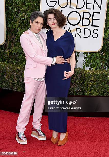 Writer/producer Jill Soloway and actress Gaby Hoffmann attend the 73rd Annual Golden Globe Awards held at the Beverly Hilton Hotel on January 10,...