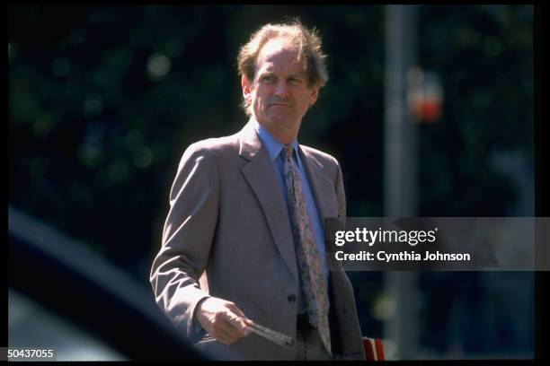 Harold Ickes, Pres. Clinton's WH dep. Chief of staff poised outside.