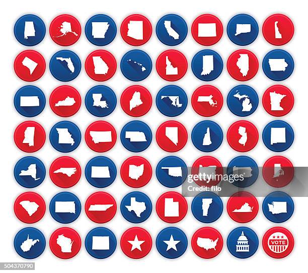 united states state icons and symbols - president icon stock illustrations