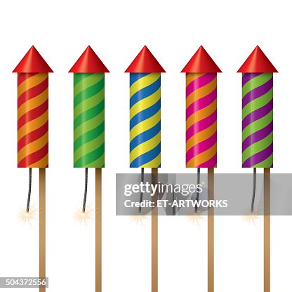Fireworks on white background Fireworks on white background