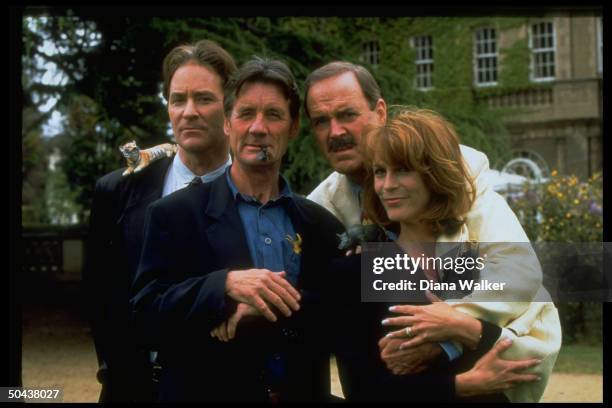 Jamie Lee Curtis, John Cleese, Michael Palin & Kevin Kline, cast members of A Fish Called Wanda, reuniting for new film, Fierce Creatures.