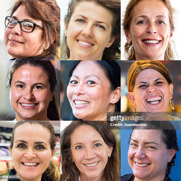 mature women smiling (real people) - woman multiple image 40-45 stock pictures, royalty-free photos & images