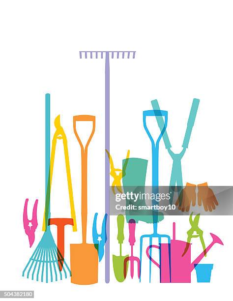 garden tools - shed stock illustrations