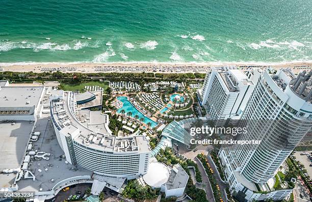 vista aérea de fort lauderdale - miami beach imagens e fotografias de stock