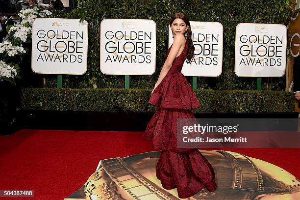 Actress/singer Zendaya attends the 73rd Annual Golden Globe Awards held at the Beverly Hilton Hotel on January 10, 2016 in Beverly Hills, California.