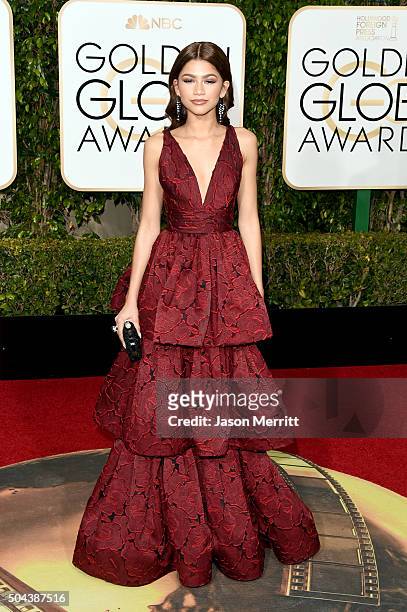 Actress/singer Zendaya attends the 73rd Annual Golden Globe Awards held at the Beverly Hilton Hotel on January 10, 2016 in Beverly Hills, California.