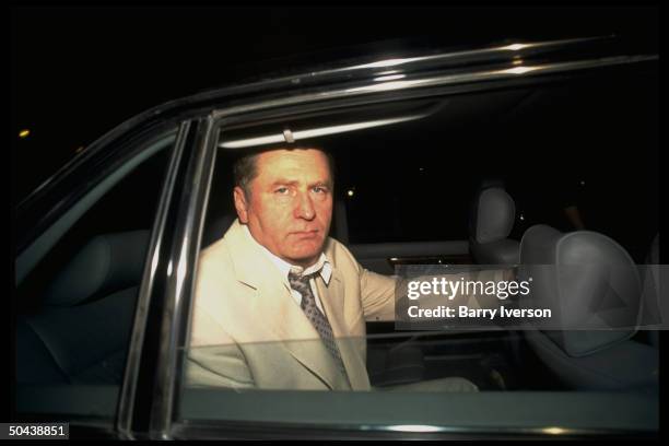 Visiting Russian ultranationalist Vladimir Zhirinovsky in his car, leaving Rashid Hotel.