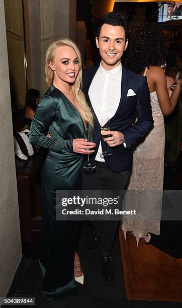 Jorgie Porter and Jaymi Hensley attend E!'s Live From The Red Carpet Golden Globes Watch Along Party held at St Martin's Lane Hotel on January 10,...